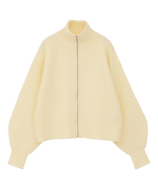 AMERICAN HOLIC ZIPハイネックカーディガン Ivory