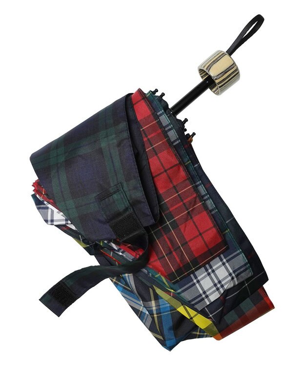 +RING プラスリング UNISEX 晴雨兼用 折傘 CHK T1397 sunshield マルチカラー