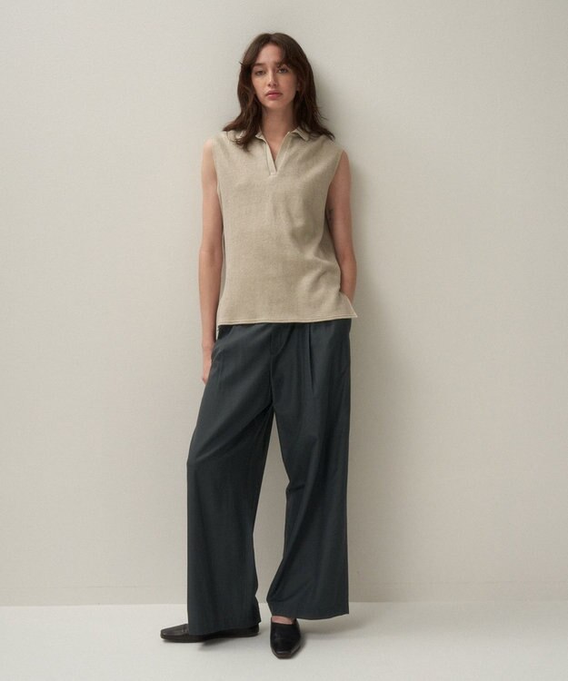ATON LINEN JERSEY | ポロタンクトップ RAW LINEN