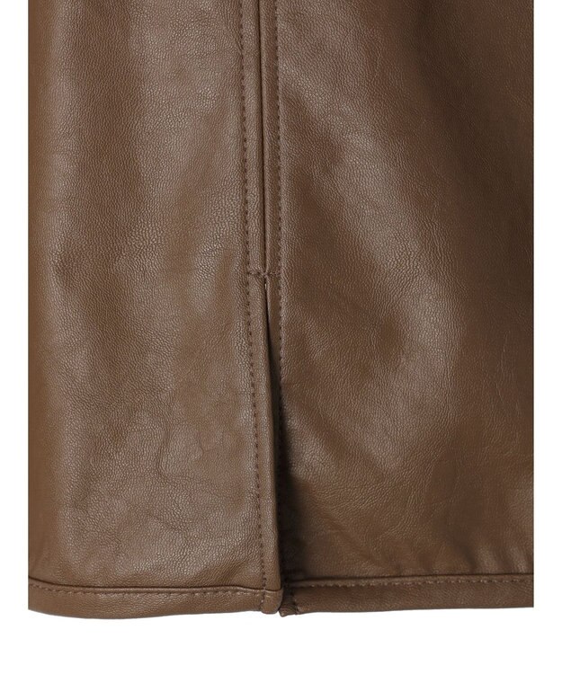 Green Parks フェイクレザーベスト Brown