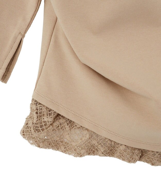 earth music&ecology レースレイヤードドレーププルオーバー Mocha