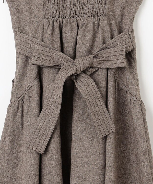 Feroux バッグリボン ジャンパースカート ダークブラウン系