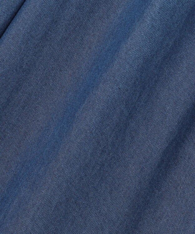 ICB L ナチュラルソフトデニム タックワイドパンツ バイオデニム