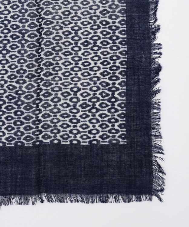 JOSEPH ABBOUD 【イタリア製】ジオメトリックパターン ストール ネイビー系5