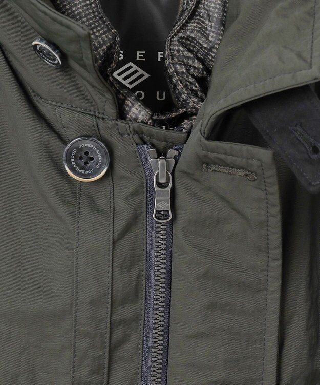 JOSEPH ABBOUD 【3WAY/撥水/INフード/ダウンライナー付】3ハイカウントツイル×パウダータフタ ダウン コート ダークブラウン系