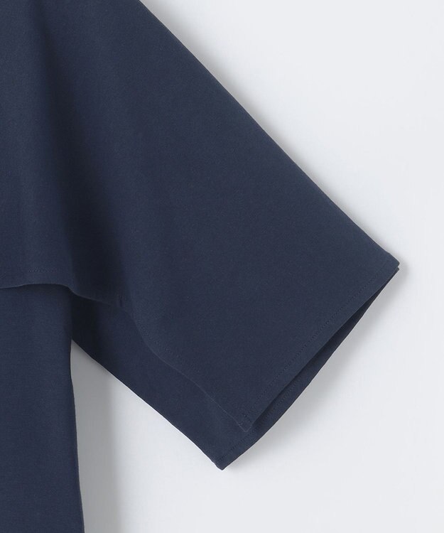 組曲 S 【洗える】ブラウスライクジャージーポンチョライク カットソー ネイビー系