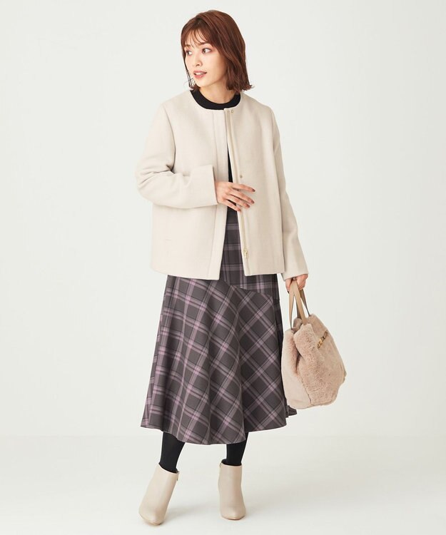 ANY SIS 【美人百花11月号掲載】2WAYスーペリアファインウールモッサ コート アイボリー