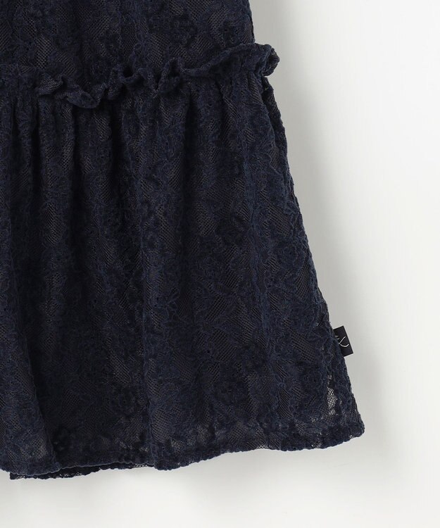 組曲 KIDS 【150-160㎝】スノウレースワンピース ネイビー