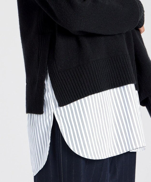 Paul Smith シャツコンビ Vネックニット ブラック