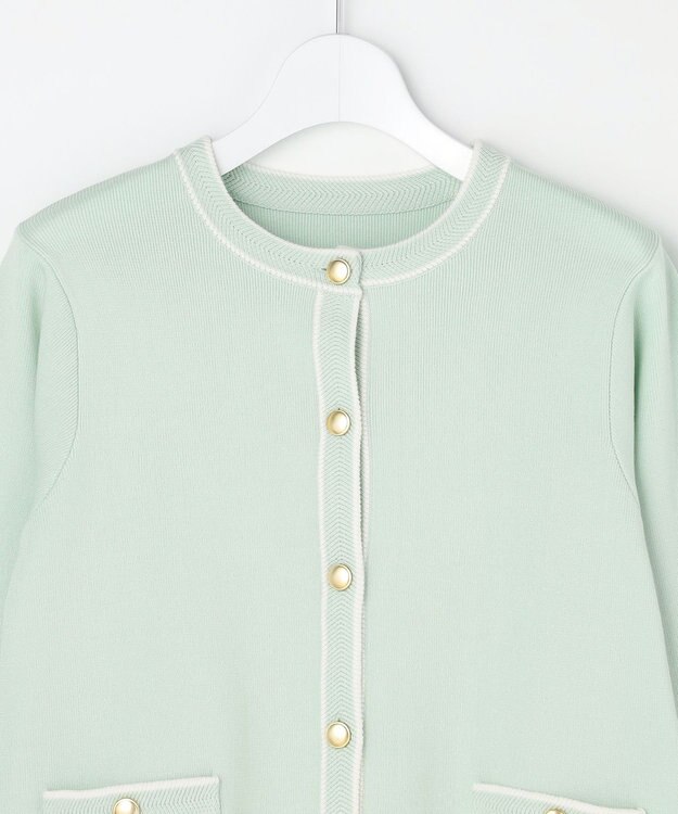 ANY SIS S 【花粉対策】ラインポイント カーディガン ミント