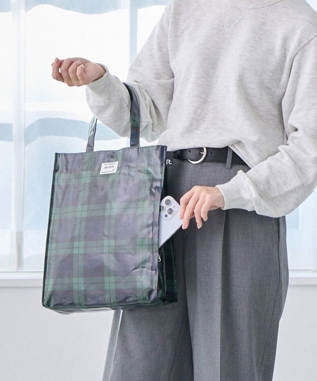 ROOTOTE 3605【ラミネート加工 A4収納】EU.アーキャトル.ラミネート-T 01：チェック・グリーン