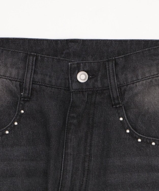 WEGO 【SMサイズ展開】ロゴデニムバギーパンツ デニムブラック