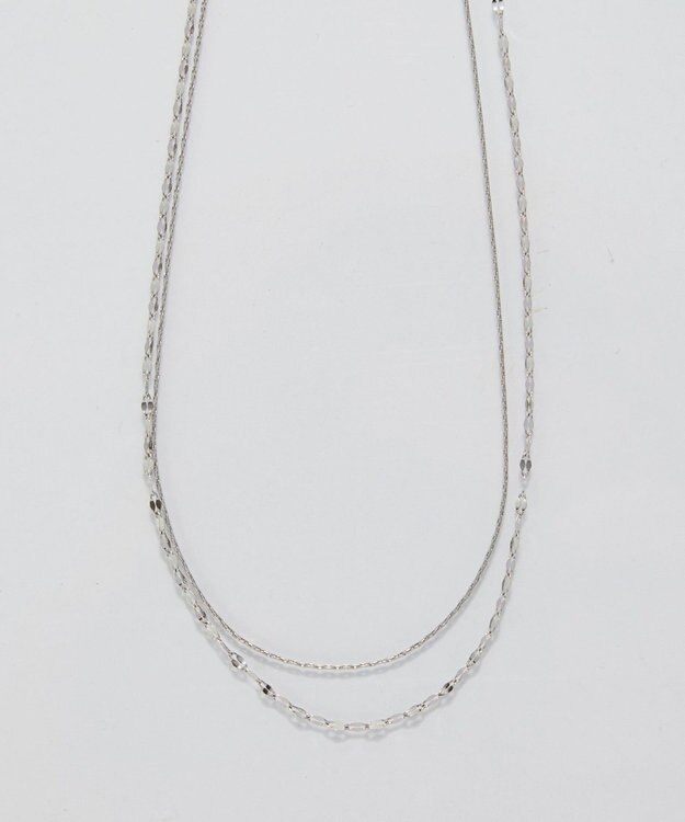 Phoebe <オンワード限定セット>ダブルチェーンネックレス×ツインカレントカフバングル シルバー