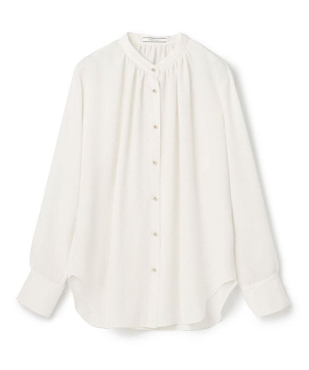 BEIGE， 【S-size】STOW / バンドカラーブラウス Ecru