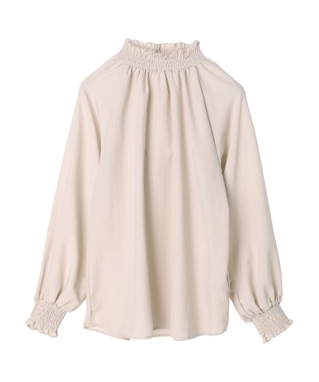 Green Parks ・ＥＬＥＮＣＡＲＥ　ＤＵＥ　シャーリングカラーブラウス Beige