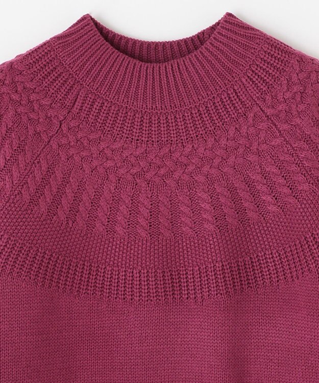 ANY 【洗える】ソフトタッチ求心ニット マゼンタ