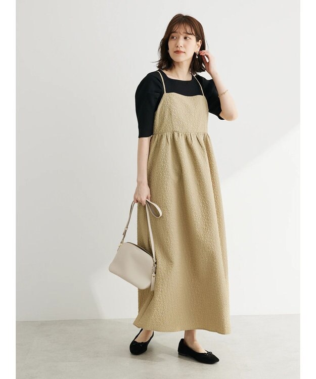 Green Parks ・ＥＬＥＮＣＡＲＥ　ＤＵＥ　フクレキャミワンピース Beige