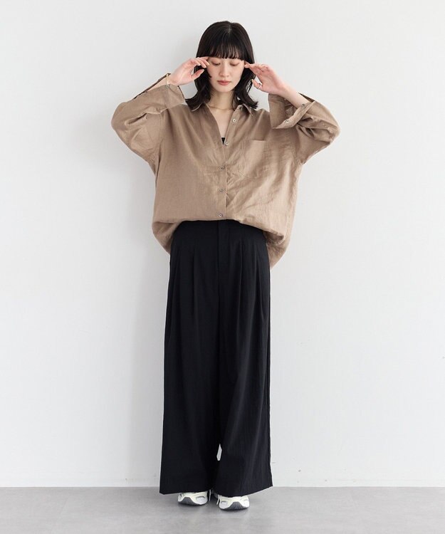 YECCA VECCA ドライタッチストレッチワイドパンツ Black