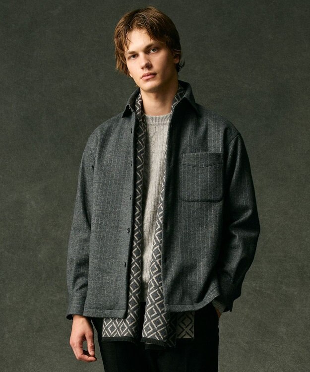 JOSEPH ABBOUD 【リバーシブル】ダイヤパターンＷフェイス ストール グレー系7