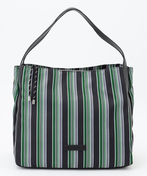 Y'SACCS マルチストライプ すっきりトート Mサイズ グリーン