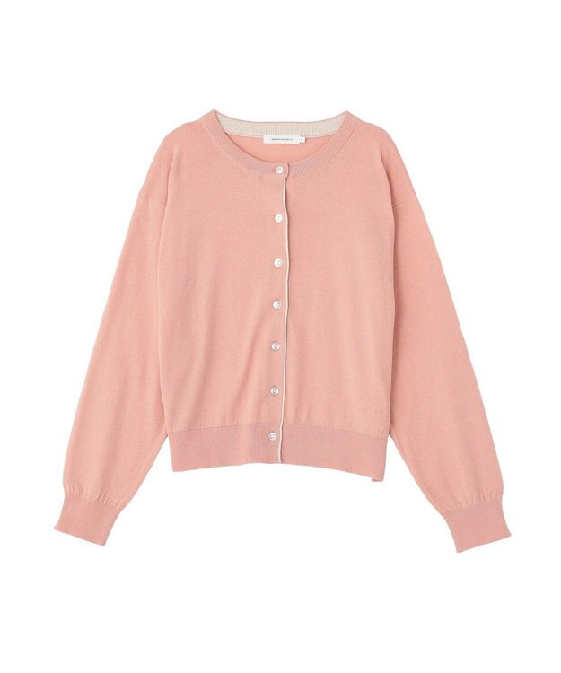 AMERICAN HOLIC 配色シアーカーディガン Pink