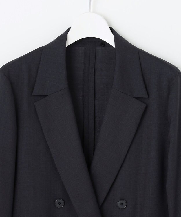 自由区 【洗える】トロピカルストレッチテーラード ジャケット ネイビー