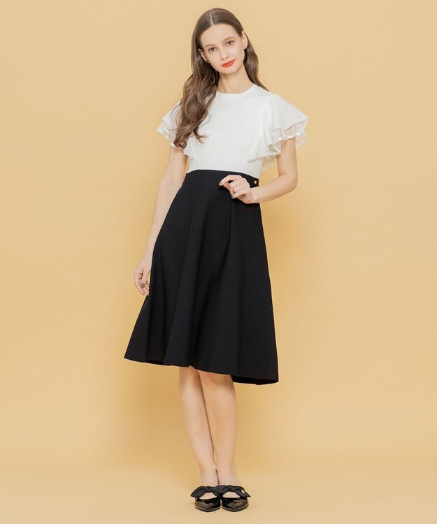 TOCCA 【洗える！】VOYAGE ニットドレス オフ×ブラック系