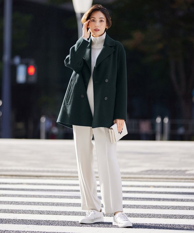 ICB ウールリバー ピーコート パイングリーン系