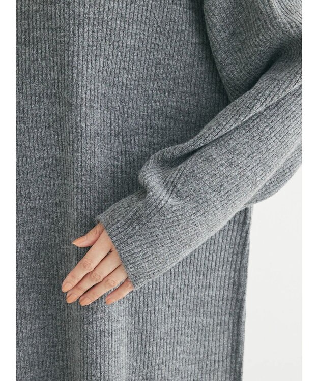 Green Parks リブニットミニワンピース Gray Mixture