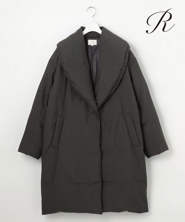 23区 L 【R(アール)】LIMONTAライトダウン ショールカラーコート ブラック系