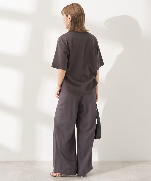 AMERICAN HOLIC 【接触冷感】リネンブレンドタックワイドパンツ Charcoal Gray