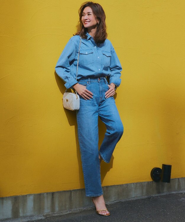 23区 【洗える】23区DENIM ライトダンガリー シャツ ライトインディゴ