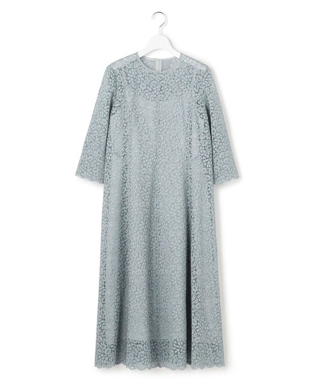 23区 S 【APPLAUDIR】ニュアンスフラワーレース ドレス サックスブルー系