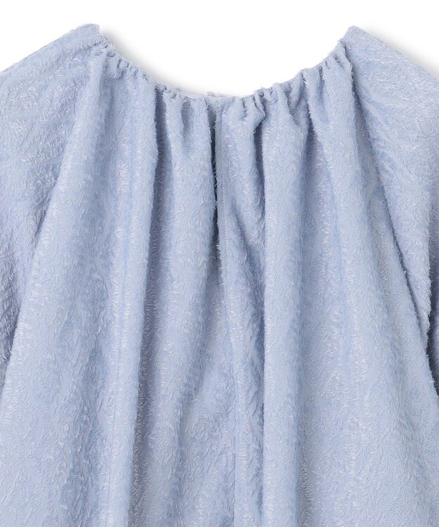 BEIGE， 【洗える】CROISETTE / ジャカードブラウス Sax