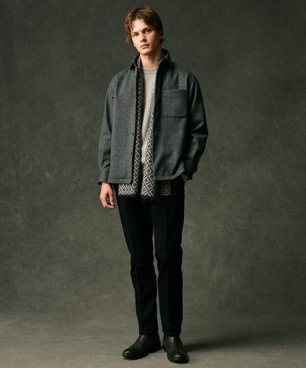 JOSEPH ABBOUD 【リバーシブル】ダイヤパターンＷフェイス ストール グレー系7