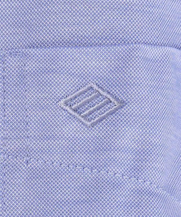 JOSEPH ABBOUD 【キングサイズ・ジャージー素材】シャンブレー シャツ サックスブルー系