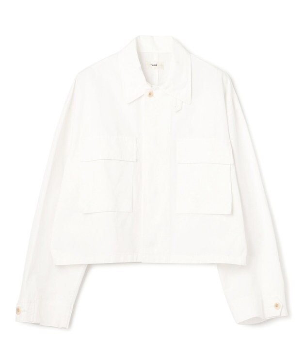 NAVE 【ReNAVE・セットアップ可/洗える】コットンリネンカルゼ ショートジャケット ホワイト系