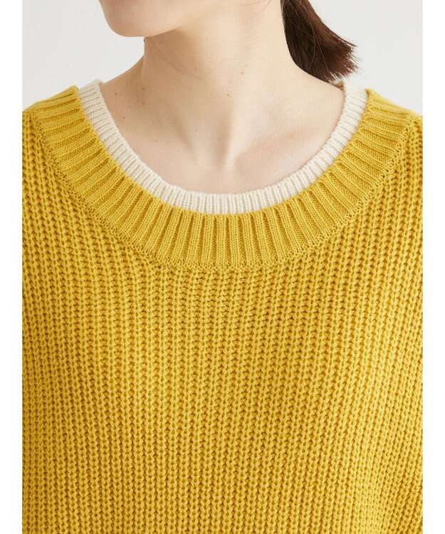 Green Parks ・Ｐｅｔｉｔ　Ｆｌｅｕｒ　レイヤード風ハイショクニット Yellow