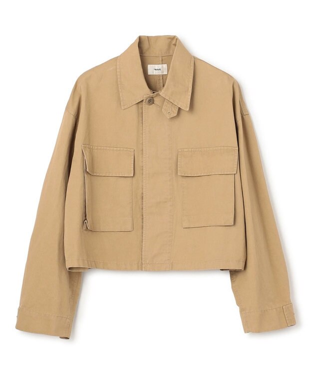 NAVE 【ReNAVE・セットアップ可/洗える】コットンリネンカルゼ ショートジャケット ベージュ系