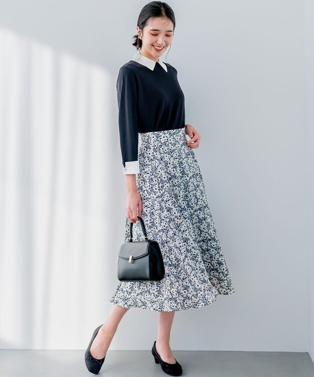 組曲 S Elena襟付きニットプルオーバー ブラック系