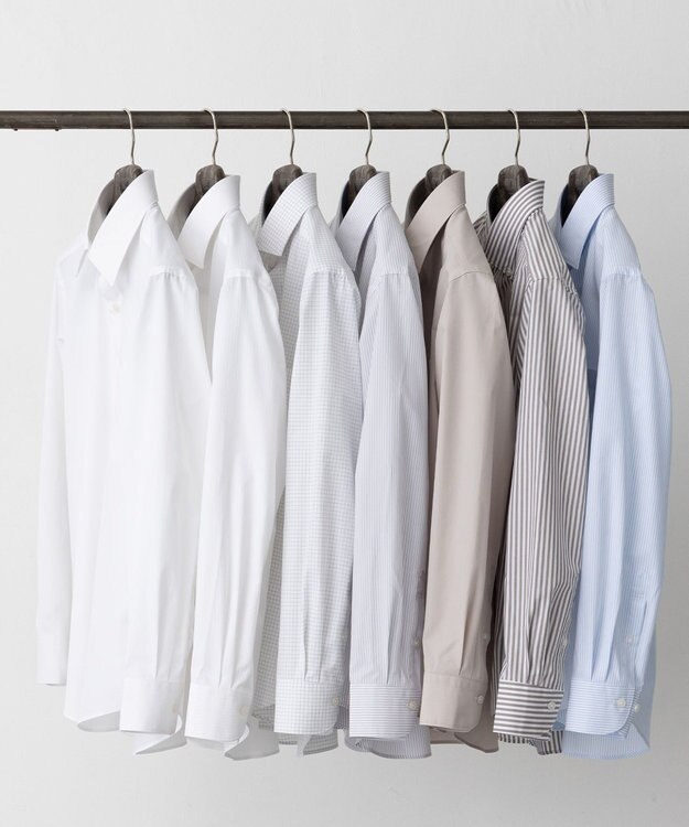 GOTAIRIKU 【形態安定】PREMIUMPLEATS_セミワイドカラー 通年ドレスシャツ_ストライプ(25年春夏モデル) サックスブルーストライプ