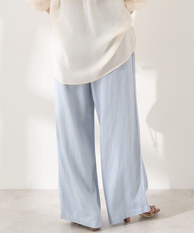 AMERICAN HOLIC 【接触冷感】リネンブレンドタックワイドパンツ Light Blue