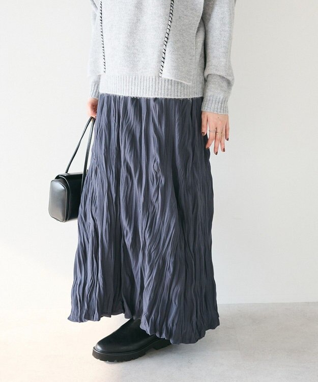 CRAFT STANDARD BOUTIQUE ワッシャープリーツスカート Charcoal Gray