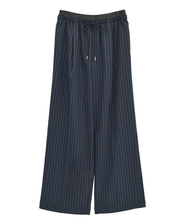Green Parks ウエストレイヤードワイドパンツ Stripe Navy