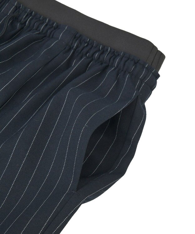 Green Parks ウエストレイヤードワイドパンツ Stripe Navy