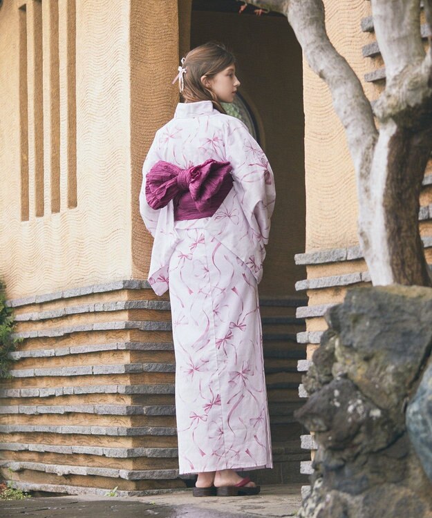 Maison de FLEUR リボン浴衣 Pink