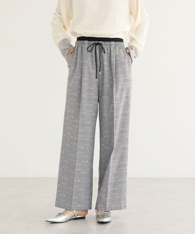 Green Parks ウエストレイヤードワイドパンツ Glen Check