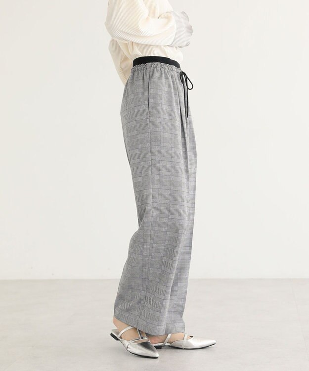 Green Parks ウエストレイヤードワイドパンツ Glen Check