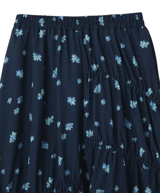 CRAFT STANDARD BOUTIQUE ボタニカルプリントデザインスカート Navy