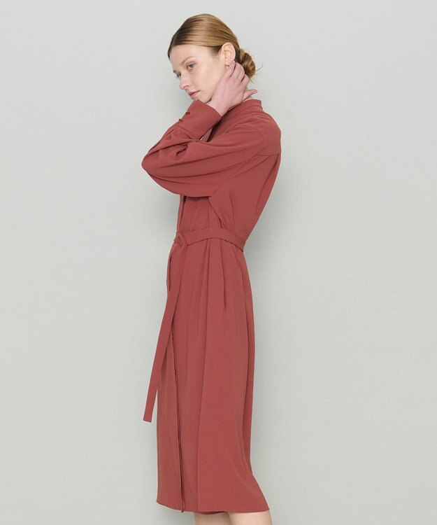 JOSEPH 【洗える】サテンジョーゼット　ドレス Clay